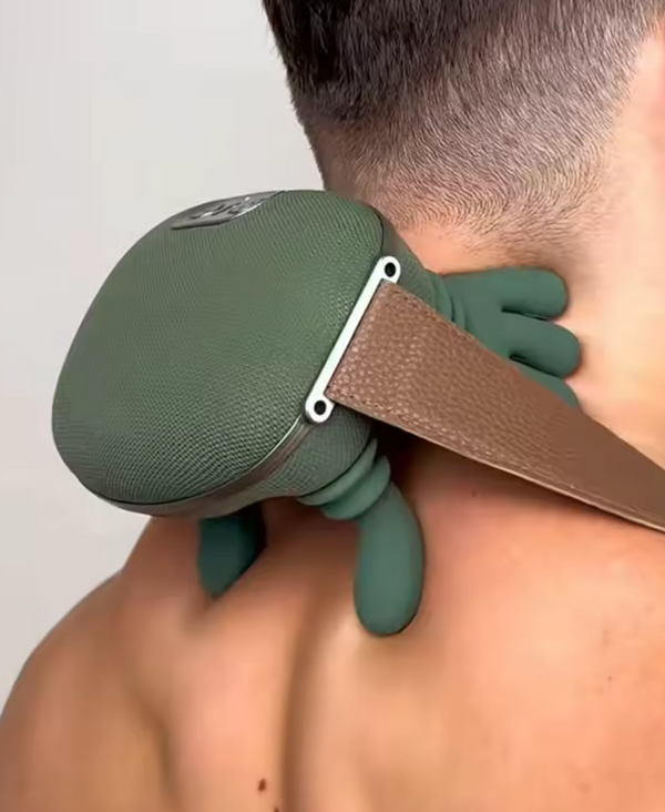 Masajeador de Cuello y Hombros con Calor — Tecnología de Mano Humana