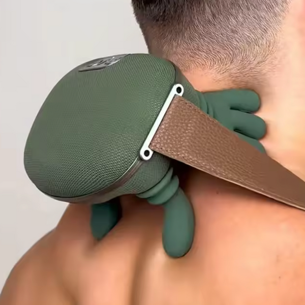 Masajeador de Cuello y Hombros con Calor — Tecnología de Mano Humana